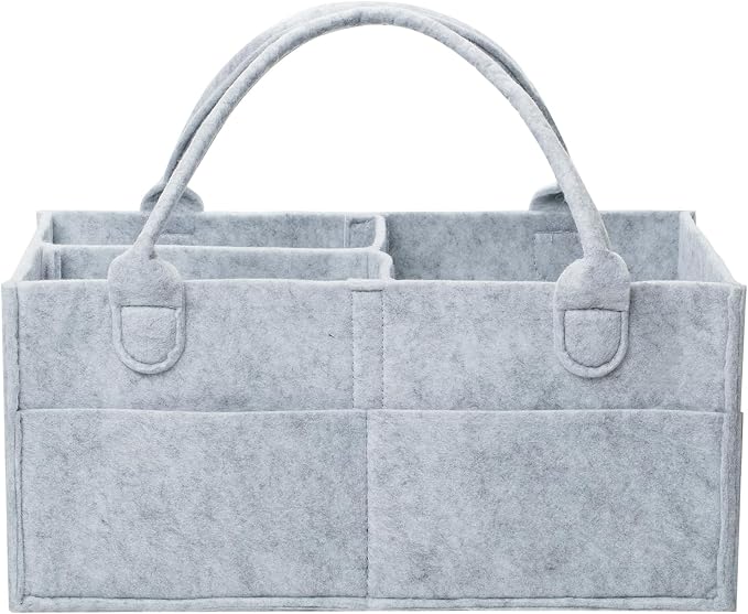 Mr. Pen- Baby Diaper Caddy Organizer, Gray, Large | Nursery Storage Bin and Car Organizer for Diapers and Baby Wipes by MrPen