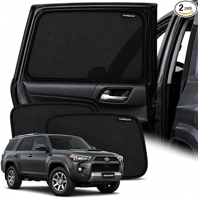Car Window Shades for 2010-2024 Toyota 4Runner Rear Window Mesh Sun Shade | Rear Side Window Sunshade, Breathable Privacy Window Covers, UV Protection & Heat Insulation, for Baby Camping Napping, 2PCS by Unknown
