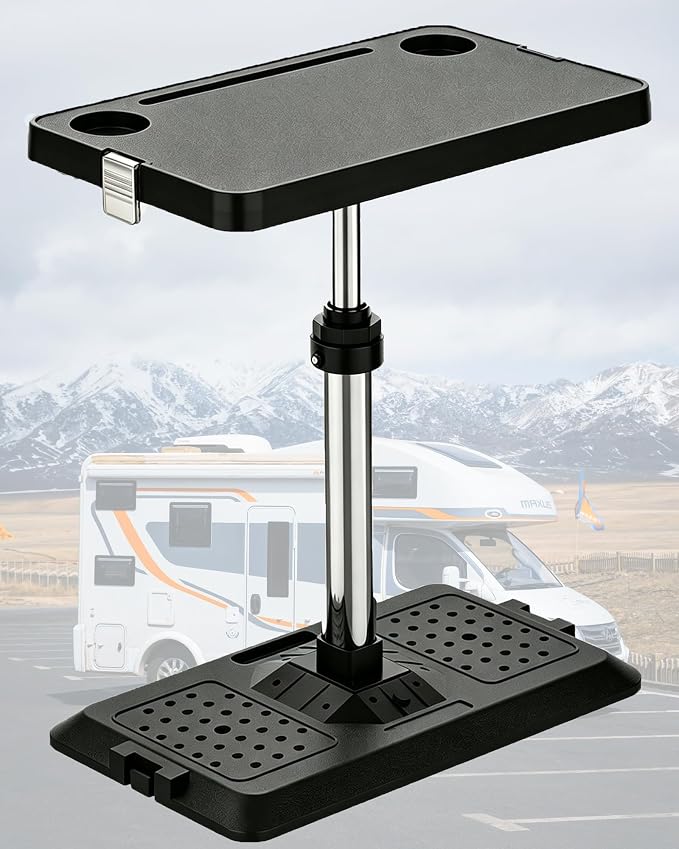 Car Seat Trays Table Desk for Laptop Tablet Adjustable Travel Tray for RV | Car Back Seat Tray Table for Passengers Eating or Working, Foldable Stand for SUV MPV RV Outdoor Adjustable Height- Black - Image 8
