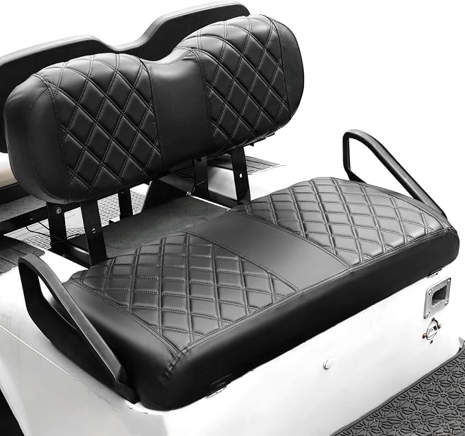 NOKINS Golf Cart Diamond Front Seat Covers for EZGO Freedom TXT/T48 2014+ | Durable Vinyl Build；UV Resistant；All-Weather Protection by NOKINS-GolfCartPartsFactory