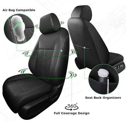 RIDEPOSH Custom Fit Seat Covers for Honda Civic 2022-2026 | Sedan EX 2022-2026, Sport 2025 2026, Faux Leather, 60/40 Split Rear, Rear Armrest, Waterproof, Airbag Compatible, Full Set - Image 3