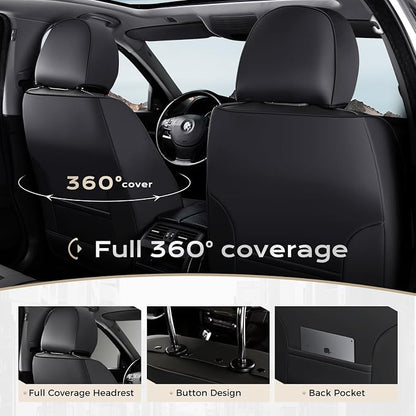 Coverado Nappa Leather Car Seat Covers Front Set, Luxury Waterproof Seat Protectors, Airbag Compatible Anti‑Slip Auto Seat Covers, Universal Fit for Most Cars SUVs Trucks Pickup Vehicles - Image 4