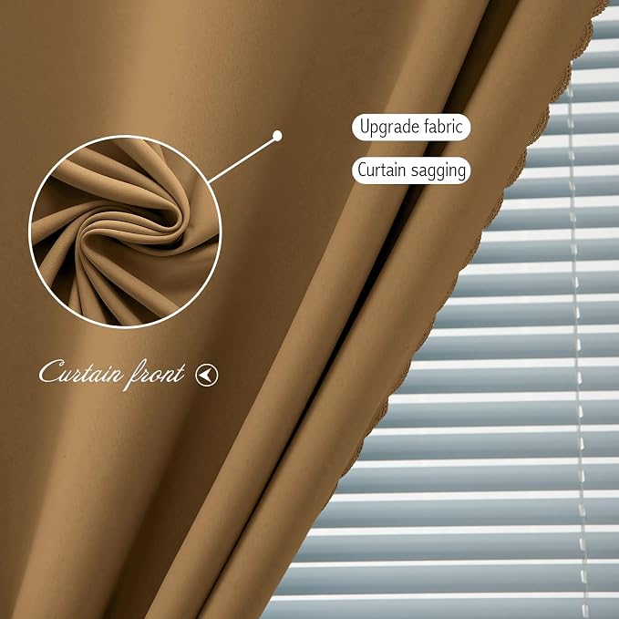 Self Adhesive Curtains, Stick Curtain Blackout Shades Window Cover Curtains for Living Room No Drilling, 47" W X 84" L, Brown, 1 Panel - Image 6