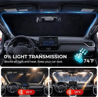 [2026 Upgraded] DooGooCoo Windshield Sun Shade for Toyota 4Runner 2017-2024 2025 [Cooling Ice-Crystal, 100% Sun Block ] Sunshade for Car Windshield 4runner Sun Shade, Custom Fit for 4 Runner. - Image 5