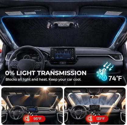 [2026 Upgraded] DooGooCoo Windshield Sun Shade for Chevy Equinox 2018-2025 2026 [Cooling Ice-Crystal, 100% Sun Block ] Sunshade for Car Windshield for Chevy Equinox Sun Shade, Custom Fit. - Image 5