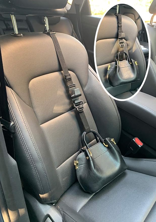 2-Pack Headrest Hooks for Car Universal Interior Auto Vehicle Back Front Seat Hanger Holder Organizer for Handbags Purses Coats and Grocery Bags - Image 4