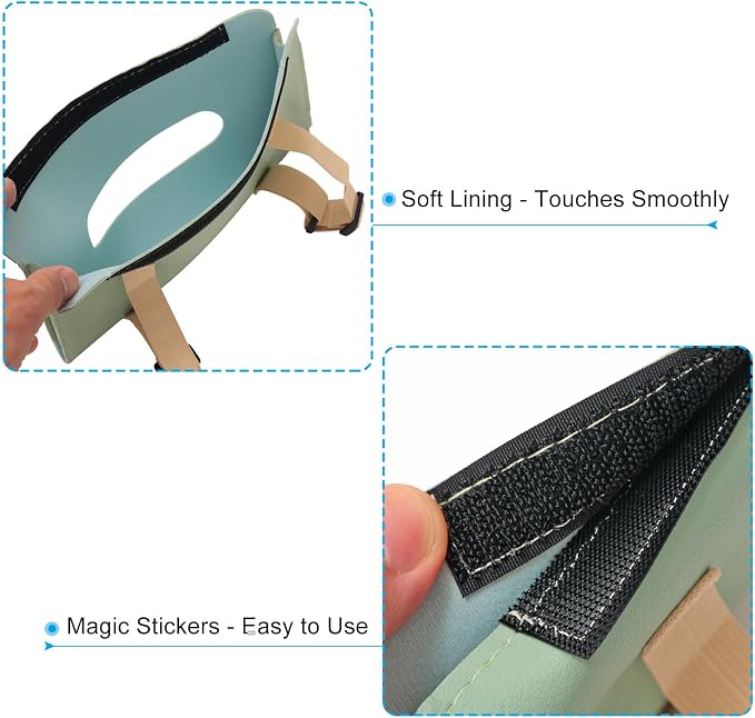 PATIKIL Car Tissue Holder, PU Leather Rectangle Napkin Paper Towel Dispenser Box Case with Elastic Strap for Car Sun Visor Seat, Green - Image 3