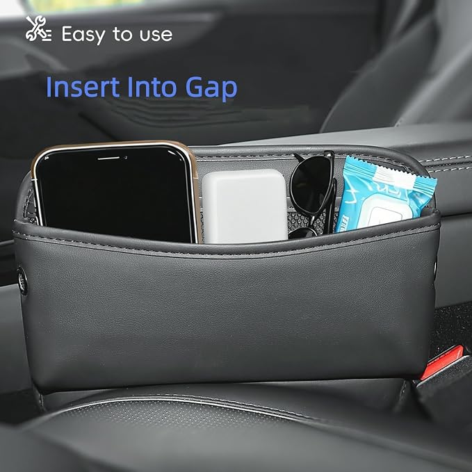 MARCHFA Car Seat Side Pocket Organizer Car Pocket Pouch for Seat, Door, Console, Car Seat Gap Filler Organizer Multifunctional Car Organizer Accessories for Phone Sunglasses Keys Cards (Large) - Image 2