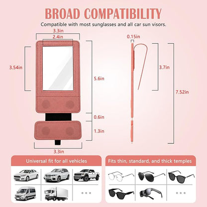 Magnetic 2-in-1 Sunglass & Photo Holder for Car Visor, Leather Anti-Slip No-Fall No-Slide, Fits SUV Truck RV - Image 5