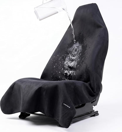 Car Seat Cover Towel, Seat Cover Protector, Waterproof Sweat Towel Seats Covers for Gym, Sports, Beach, Universal Front Seats Covers for Cars, Trucks, SUVs, Leather Seats(Black) by Unknown
