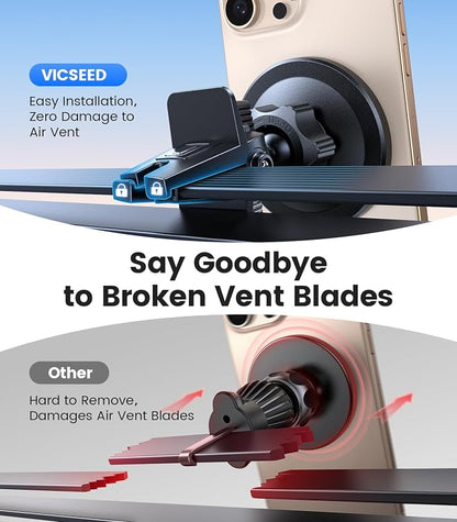 VICSEED for MagSafe Car Mount [Upgraded Strongest Magnet Power] Magnetic Phone Holder for Car Vent 360 Adjustable Magnetic Car Phone Holder Mount for iPhone 17 Pro Max 16 15 14 13 12 Plus Mini - Image 7