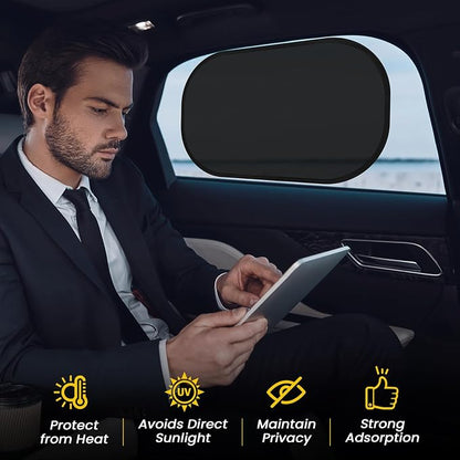 Car Window Shades, Static Cling Sun Shade, UV Protection, 4 Pack 20x12 | Static Cling Installation, UV Protection, Breathable Mesh Design, Fits Most Car, Easy to Install & Remove, Safe for Babies - Image 6