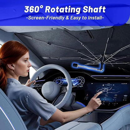 Windshield Sun Shade Umbrella for Honda Accord 2023-2024 Front Window | Foldable Sunshade with 360° Rotating Shaft, Custom Fit Car Shades for Accord Accessories with UV & Heat Protection - Image 8