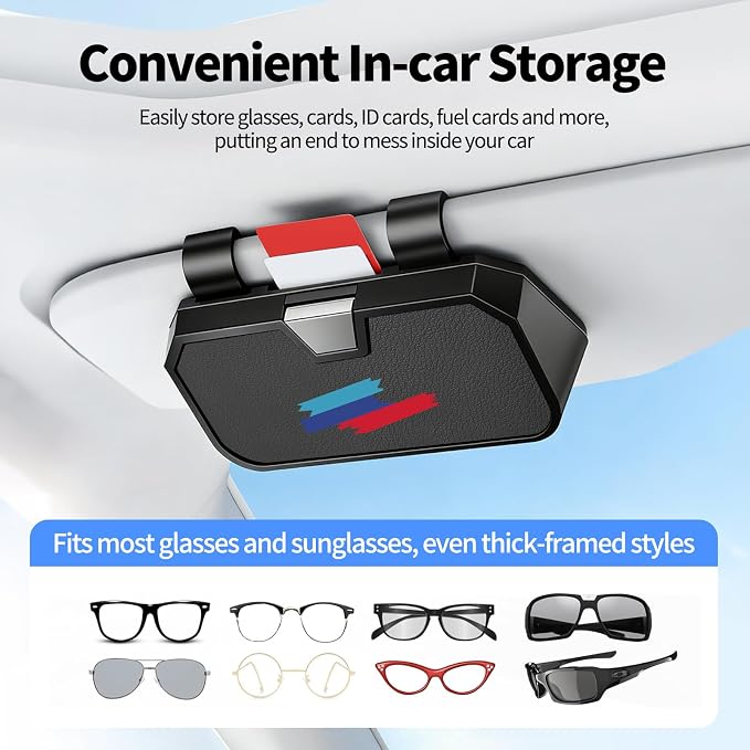 Sunglasses Holder for Car Visor Leather Eyeglasses Organizer Case for BMW X3 X5 X7 X1 3 4 2 5 Series Accessories - Image 5
