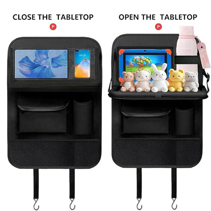 TCJJ: Car Seat Organiser, Backseat Kick Mats, Back Seat Protector | with Tray and Touch Screen Tablet Storage Car Organiser Backseat Vehicle for Kids, SUV, Minivan or Truck Seats - Image 5
