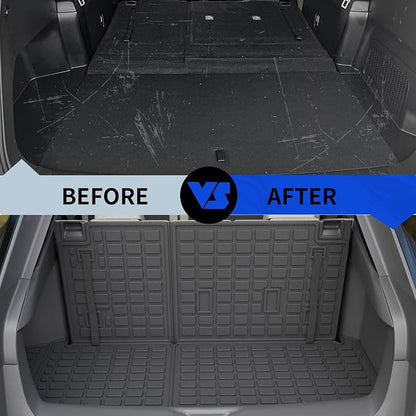 Rongtaod Floor Mats Set for 2024 2025 2026 Toyota Grand Highlander | Trunk Mat with Backrest Mat Waterproof Cargo Mat Cargo Liner TPE All Weather Back Seat Protector Grand Highlander Accessories - Image 6