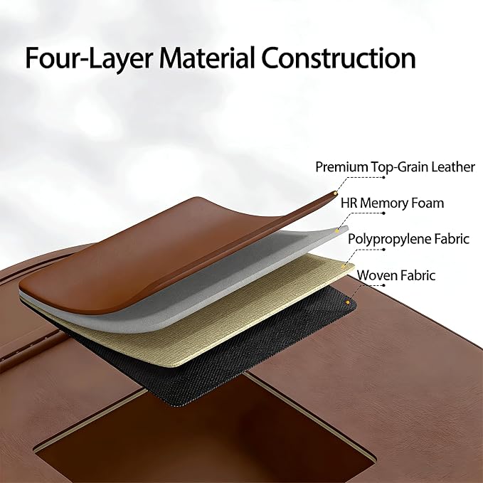 Universal Foldable Car Backseat Organizer with Table Tray, Car Seat Back Protector with Touch Screen Phone Holder, Premium Leather Kick Mats with Storage Pockets Tissue Holder (Brown) - Image 5