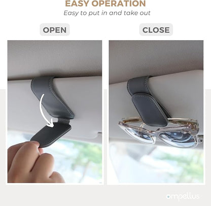 Magnetic Leather Car Sunglass Holder, Visor Sunglasses Holder Clip, 1 Pack | Suitable for Different Size Eyeglasses, Easy Opreation, Car Organziation Accessories - Image 5