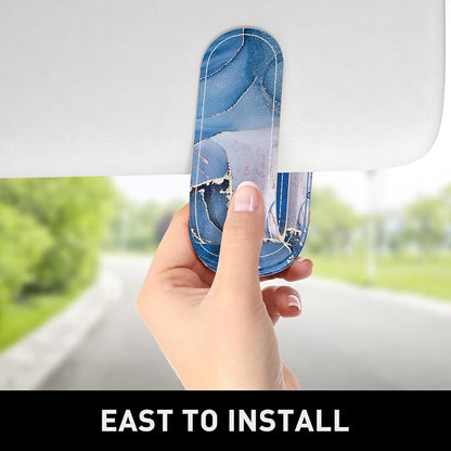 Sunglasses Holder for Car Visor, Magnetic Leather Car Sunglass Holder, Car Sun Visor Glasses Hanger Clip, Car Interior Accessories for Women Men, Fits All Size Eyeglasses - Image 4