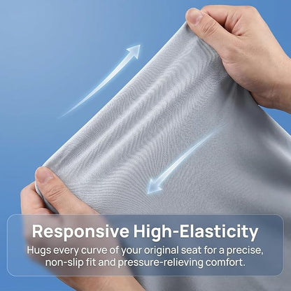 Car Seat Cover, Elastic Waterproof Dustproof Vehicle Front Seat Protector, Scratch Proof Automotive Interior Front Chair Cover Accessories, Universal Fit (Silver Gray) - Image 6
