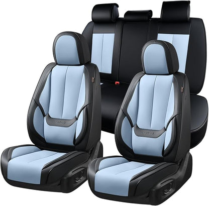 Coverado Car Seat Covers, Seat Covers for Cars, Waterproof Leather Auto Seat Protectors, Leather Car Seat Cushion, Car Interiors Accessories Universal Fit for Most Cars by COVERADOAUTO
