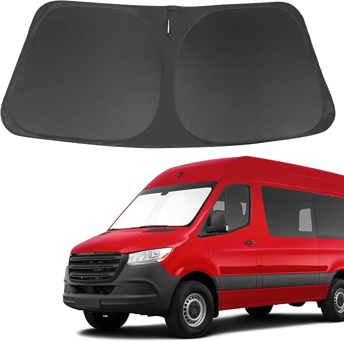 Windshield Sun Shade for 2007-2026 Mercedes Benz Sprinter | Full covered, Foldable & Durable, Block UV Rays, Reduce Heat, Easy to install, Keep Car Cooler by LHFLIVE