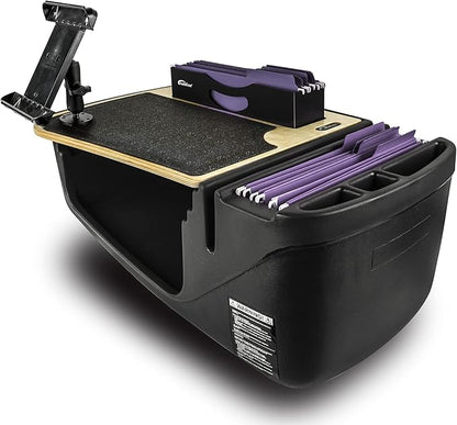 AutoExec AE-FMEF-PI-TAB-11M Efficiency FileMaster Car Desk for Your Vehicle Workstation and Mobile Office, Natural with 400 watt Power Inverter and Tablet Mount | Vehicle Workstation, Mobile Office, 400 Watt Power Inverter, Tablet Mount by AutoExec