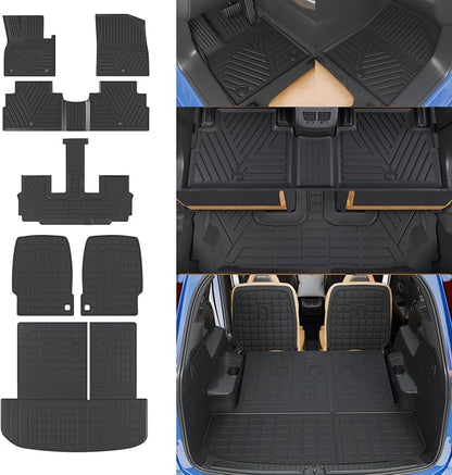 Rongtaod Floor Mats Set for 2020-2025 Hyundai Palisade 7 Seats | Cargo Mat Cargo Liner Trunk Mat 2nd&3rd Row Kick Mat TPE All Weather 2024 Palisade Accessories by Rongtaod