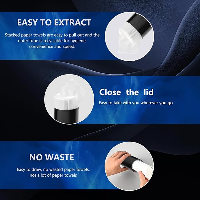 Car Tissues Cylinder, Cup Holder Car Tissue Box, Detachable Easy Cleaning Tissue Holder with 1 Pack Tissues, Black - Image 4