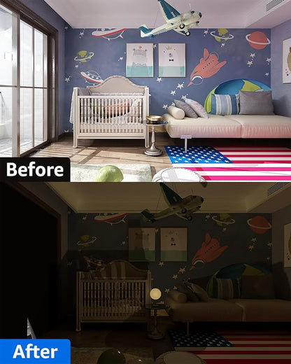 Sumobaby Blackout Curtains for Bedroom Portable 68"x72",No Drill Blackout Shades with Upgraded Hook&Loop Tapes,100% Black Out Window Cover,Thermal Insulated Blinds for Bedroom,Nursery(1 Panel,Black) - Image 6