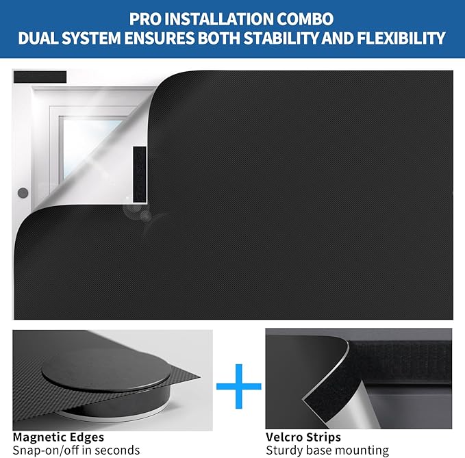 BKSAI 100% Blackout Curtains for Bedroom, Magnetic Portable Blackout Shades for Travel, Black Out Window Cover No Drill Cuttable for Bedroom, Nursery, Media Room, RV, 39x57 inch | No Drill Cuttable Shades, Temporary Blinds for Bedroom, RV, Nursery, Med... - Image 5