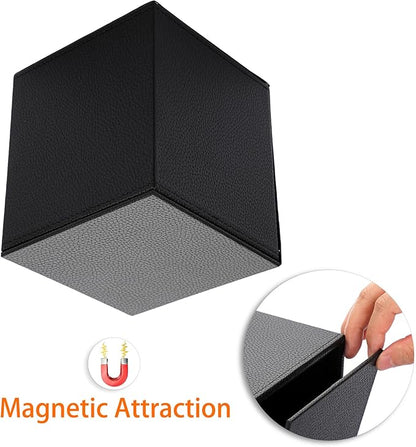 Sumnacon Tissue Box Cover Square,Magnetic Bottom PU Tissue Box Holder,Black | Stylish Cube Leather Tissue Cover,Lychee Pattern, Decorative Tissue Box Covers for Living Room Bathroom Table Desk Office Car - Image 7