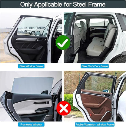 ZATOOTO Magnetic Car Window Shades for Side Window Sun Shade, Full Blackout | 4 Pack Car Privacy Curtains, Heat Insulation, UV‑Block, Metal Frame Fit, Great for Travel, Camping - Image 6