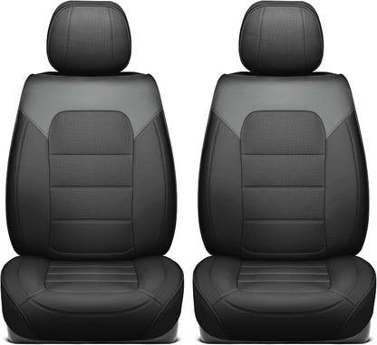 MotorBox Cabin King Slate Ridge Leather Seat Covers for Trucks & Cars | Charcoal and Black Car Seat Covers, Waterproof Leather Seat Covers, Car Accessories, Seat Protector, Universal Fit - Image 8