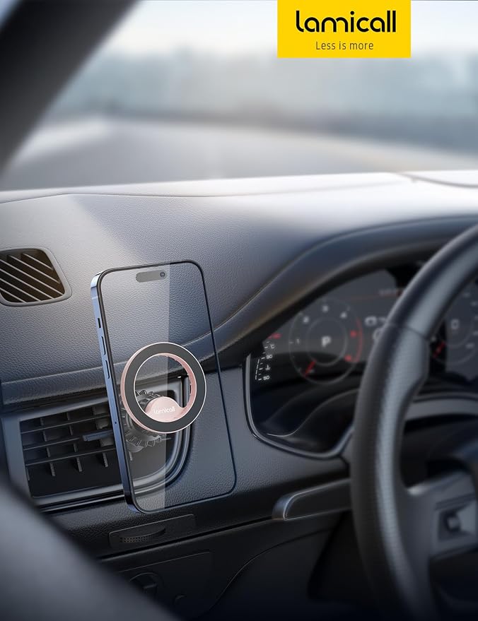 Lamicall for MagSafe Car Mount Vent 20 Super Magnets Accessories for iPhone | Magnetic Phone Holders for Your Car HandsFree Car Phone Holder Mount Air for Women Men Gift fit iPhone 17 16 15 Pro Max Pink - Image 6