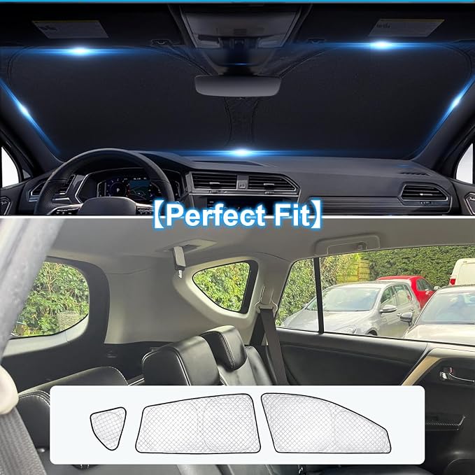 KMF 8pcs Thicken Sun Shades for Toyota RAV4 2013-2018 Accessories, Full Car Window Covers Sunshade for Windshield Side Rear, UV Block and Blackout Privacy for Car Camping Outdoor - Image 6
