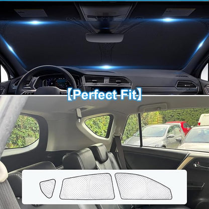 KMF 8pcs Thicken Sun Shades for Toyota RAV4 2013-2018 Accessories, Full Car Window Covers Sunshade for Windshield Side Rear, UV Block and Blackout Privacy for Car Camping Outdoor - Image 6