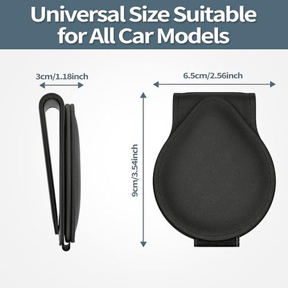 MoKo Sunglass Holder for Car, Magnetic PU Leather Visor Clip, 2 Pack | 2-Pack PU Leather Magnetic Glasses Mount Holder Eyeglasses Hanger Clip Visor Accessories for All Car Models, Black - Image 4