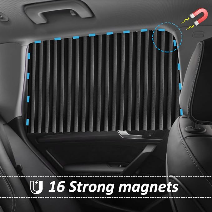 XCBYT Magnetic Car Curtains for Windows, 100% UV Blackout Privacy Shades | Blocks the sun to provide complete privacy. Ideal for car camping, breastfeeding, taking naps during lunch breaks - Image 5