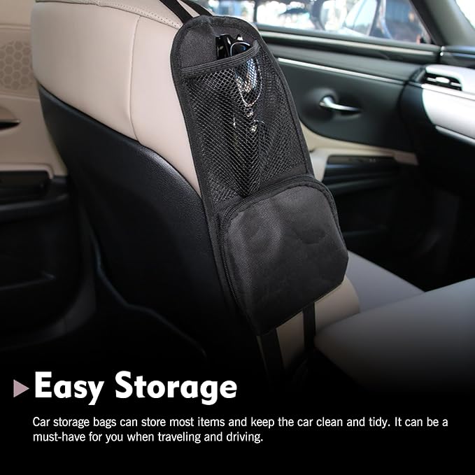 2PCS Car Seat Side Organizer, Multi-Pocket Seat Storage Hanging Bag, Multifunctional Mesh Net Pocket, Universal Front Seat Storage Pocket, Mobile Phone, Wallet, Glasses - Image 6
