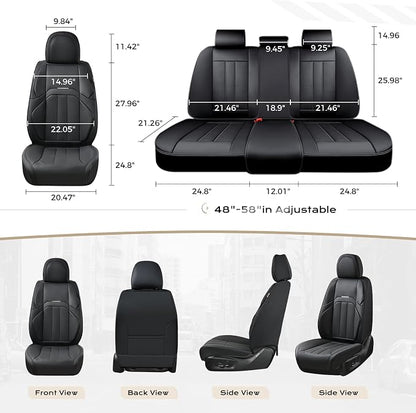 Coverado Nappa Leather Car Seat Covers Front Set, Luxury Waterproof Seat Protectors, Airbag Compatible Anti‑Slip Auto Seat Covers, Universal Fit for Most Cars SUVs Trucks Pickup Vehicles - Image 5