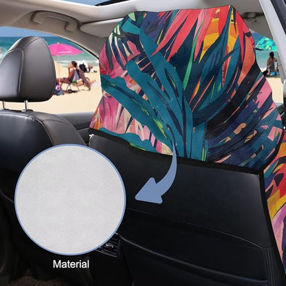 Car Towel Seat Cover Colorful Palm Tree Car Seat Cover Protector Breathable Comfortable Cars Accessories Easy to Installation for Cars SUV Trucks 1 Piece - Image 3