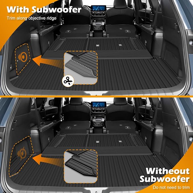 AOMSAZTO Floor Mats and Cargo Mat Compatible with 2024-2025 Toyota Grand Highlander (7 Seats Only): All Weather TPE Protection Full Set Grand Highlander Floor Liners (Not Fit Highlander) - Image 3