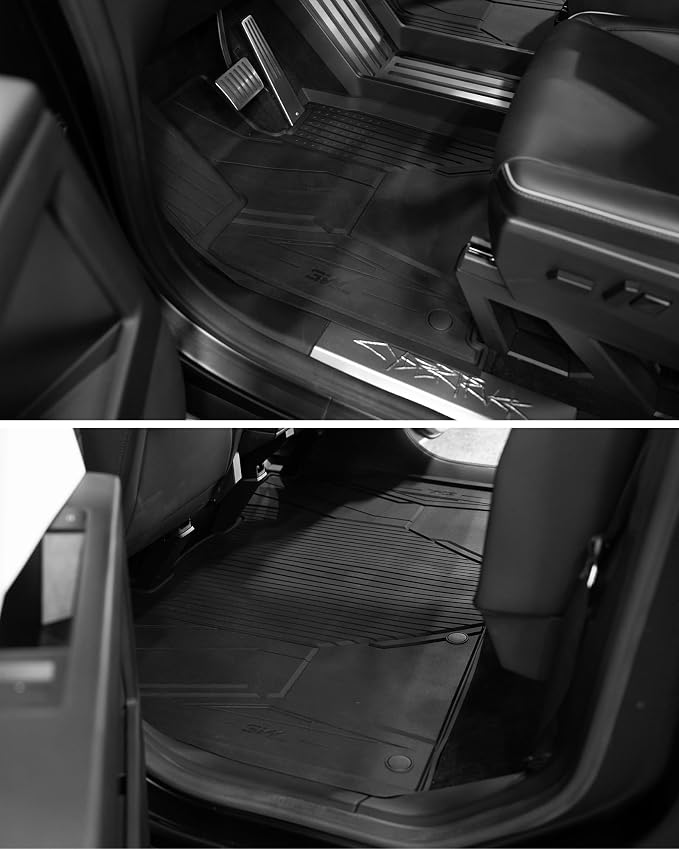 3W Floor Mats Set for Tesla Cybertruck 2023 2024 2025 2026, Frunk Liners | Rear Cargo Liners All Weather Protection Waterproof, Gear Locker Mats Custom TPE Cargo Trunk Accessories for Tesla, Black - Image 8