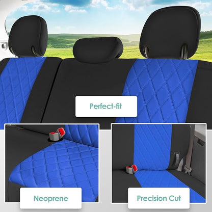 FH Group Custom Fit Car Seat Covers Specifically Made for 2011-2020 Toyota Sienna 7-8 Seater with Ultraflex Neoprene Water Resistant Automotive Seat Covers - 3rd Row Blue - Image 3