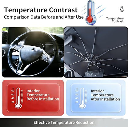 [2026 Upgrade] Windshield Sun Shade Umbrella for Mazda CX-5 2013–2026 | Windshield Sun Shade,Foldable Umbrella Reinforced 10-Rib Frame, UV Block Protection Front Window Car Sun Shade - Image 6