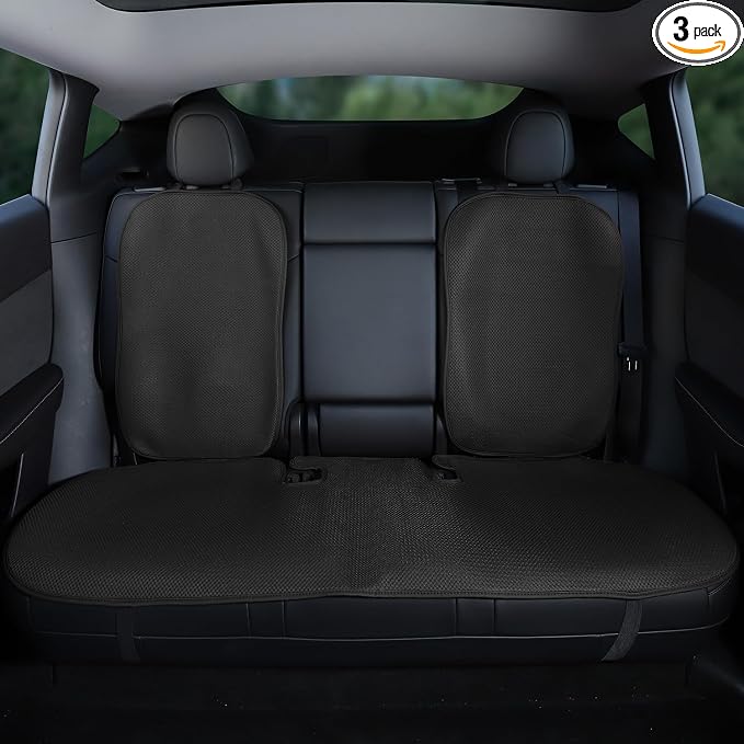 TOPABYTE Rear Car Seat Cover Custom Fit for Tesla Model Y Juniper 2020-2026 | Breathable Interior Seat Cushion Rear Back Seat Protector All Season Protection Anti-Slip Accessories by topabyte