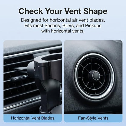 Car Cup Holder, Stable Cup Holder Expander for Car Air Vents, Car Ashtray Holder, Suitable for Sedans SUVs Trucks with Horizontal Blade Vents (Black) - Image 7