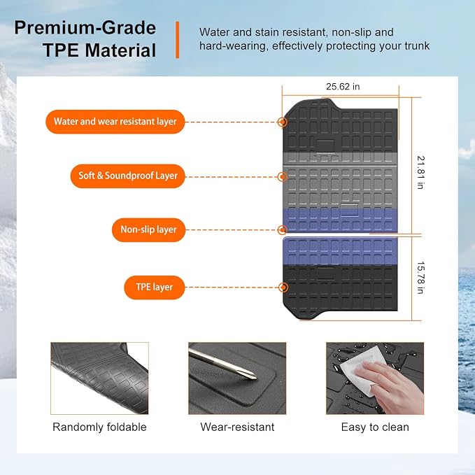 powoq Fuel&Hybrid Cargo Liner Compatible with 2023-2026 KIA Sportage Trunk Mat Cargo Mat Seat Back Protector TPE Mat (Not Fit PHEV) Replacement for 2023-2026 Kia Sportage Accessories (Backrest Mat) - Image 5