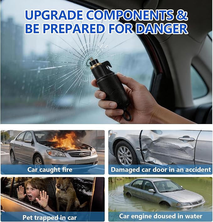 Car Seat Gap Filler Organizer 2Pack,Car Accessories Plug,Black | 2 in1 Drop Stop Seat Side Guard with Safety Hammer & Storage Slot,Interior Blocker Strip Universal Fit for Car SUV Truck - Image 5